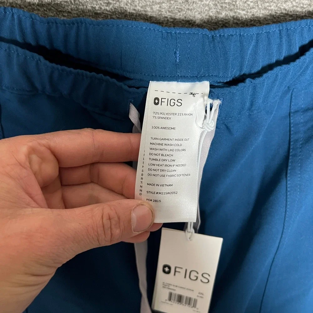 FIGS Cairo Slim Cargo‎ Scrub Pants Mens 2XL Blue Teal Medical Doctor Nurse